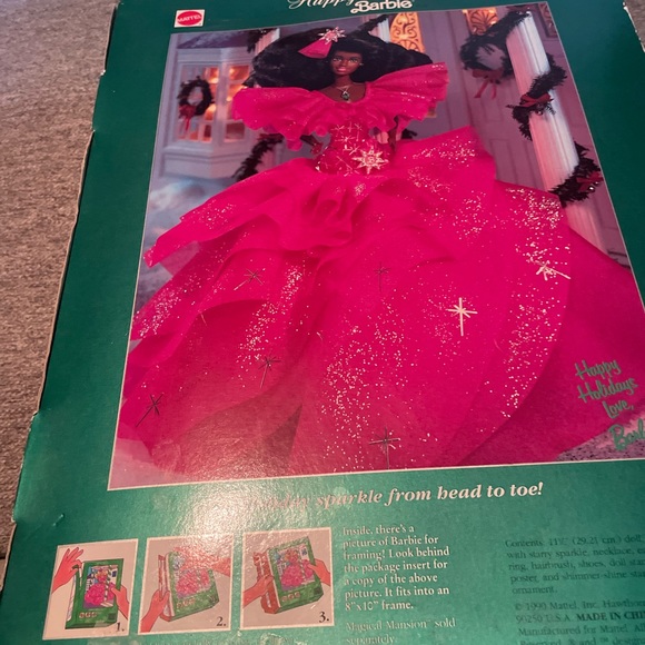 Mattel Barbie 4543  1990 Happy Holidays African American Doll Vintage - Picture 2 of 10